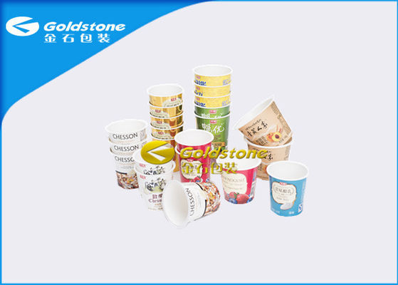 Tasses en plastique de crème glacée de papier de haut niveau de carton avec deux - multi de côtés colorées