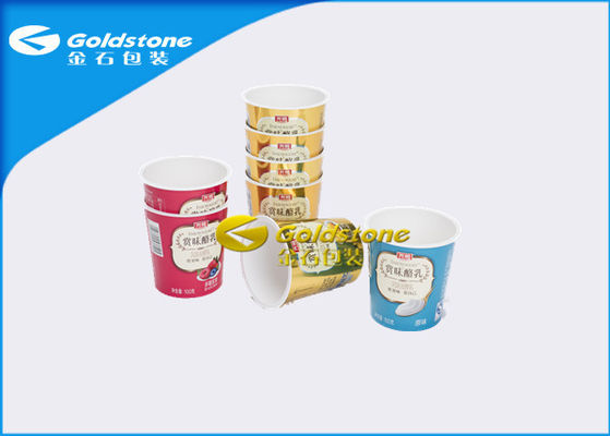 Tasses en plastique de crème glacée de papier de haut niveau de carton avec deux - multi de côtés colorées