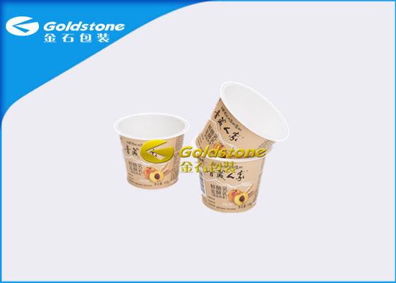 Tasses en plastique de yaourt de catégorie comestible d'impression offset, tasses jetables favorables à l'environnement de crème glacée