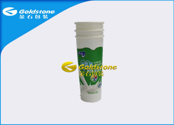 Conteneurs en plastique de tasse de yaourt d'impression de Flexography, tasses en plastique remplissantes froides de milkshake